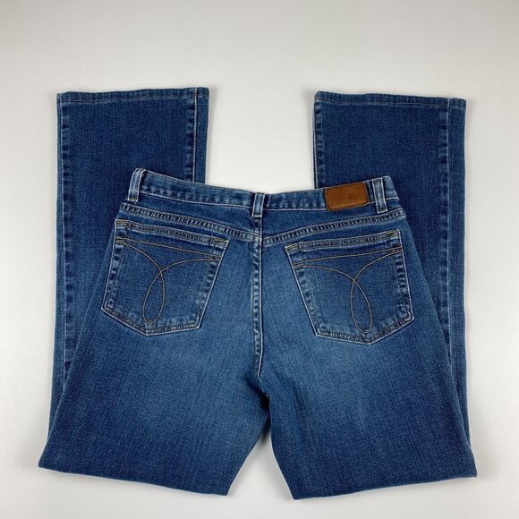 Calvin Klein Mid-Rise Flare Leg Jeans Women’s Sz 6 VTG Sandblast Wash WF35A51C - Picture 4 of 11